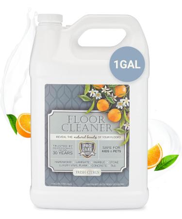 ProCare Citrus Floor Cleaner (Made in USA) | Tile, Stone, Laminate, Vinyl & Natural Wood Floor Cleaner for Mopping, Chemical Free Floor Cleaning Solution with Citrus Aroma - 1 Gal (128 Fl Oz)