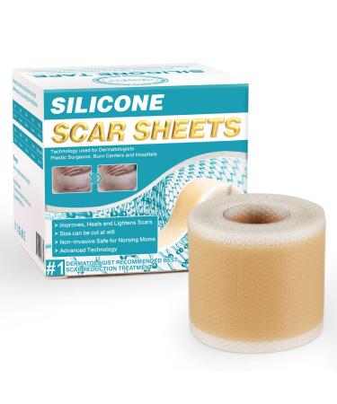 Silicone Scar Tape Roll, Silicone Scar Sheets, Scar Silicone Strips (1.6”  x120”Inch - 3M), Easy-Tear Gel Tape For Scar, Soft Silicone Scar for  Surgery