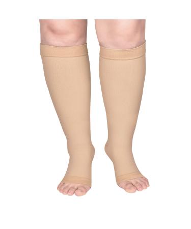 Compression Pantyhose for Women & Men, Footless Compression Stockings, 20-30  mmHg Support Black M
