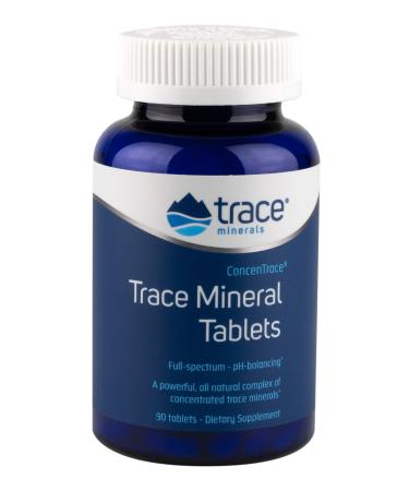Trace Minerals ConcenTrace Drops | Full Spectrum Minerals | Magnesium Chloride Potassium | Low Sodium | Energy Electrolytes Hydration | 90 Tablets