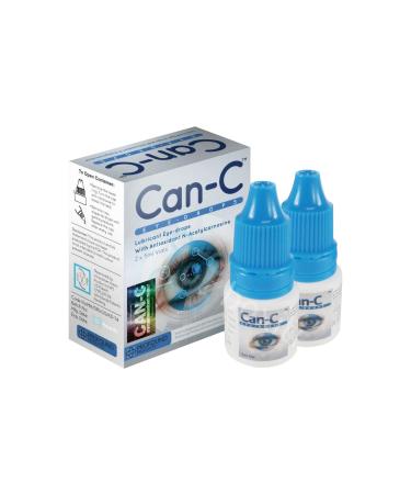 Can-C Eye Drops 5ml Liquid (2 in 1 Pack) Can C Cataract Eye Drops N-Acetylcarnosine, Human and Animal Eye, Cataract Eye Drops for Dog - Gift Set with Boxiti Wipe