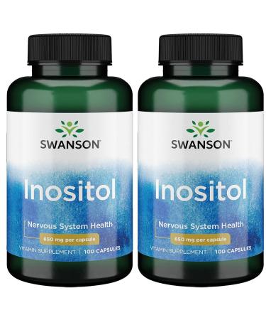 Swanson Inositol 650 mg 100 Caps 2 Pack