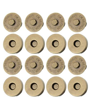 20 Set Magnetic Snaps, Purse Magnetic Bag Fastener Clasp Magnetic Button  Replacement Kit for Sewing, DIY Craft, Purses, Bags, Clothes, Leather  (Bronze