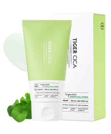 It'S SKIN TIGER CICA Green Chill Down Gel Cream 100ml (3.38 fl. oz.) - Soothing and Cooling Cream, Redness & Acne Relief for Senstive and Troubled Skin with Centella Asiatica Extract