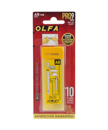OLFA 9mm Snap Off Replacement Blades, 10 Blades (130 Segments) AB-10B - Snap-Off Utility Knife Replacement Blades, Fits most 9mm Utility Knives