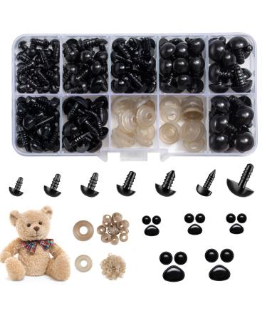 Plastic Craft Eyes and Teddy Bear Nose for Amigurumi with Washers