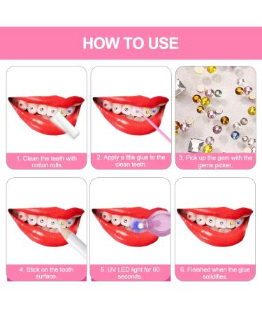 Tooth Gem Kit, With UV Curing Light, Resin Glue, Gem Suit, Gems Picker,  Tooth Jewelry Kit, Removable Tooth Ornaments, Artificial Fashionable  Crystal T