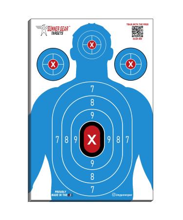 18 x 12 Inch Made in USA Shooting Targets for Pistol Shooting Highly Visible Silhouette Paper Targets for Indoor Or Outdoor Gun Range Targets BB Gun Airsoft Pellet Hunting Accessories 25