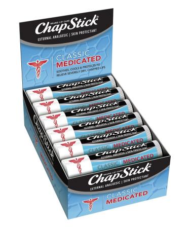 ChapStick Classic Medicated, 0.15 oz, 12-Stick Refill Pack 12 Count (Pack of 1)
