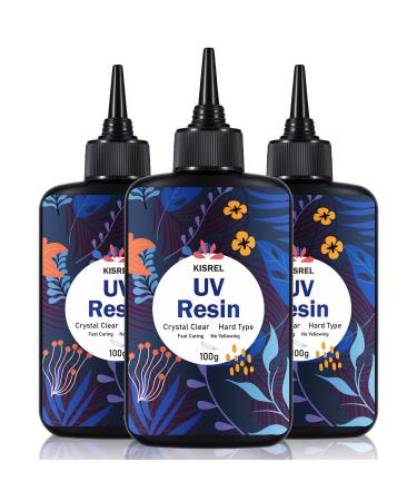 KISREL UV Resin 300g - Upgraded UV Resin Kit  Hard Type Crystal Clear Ultraviolet Curing UV Epoxy Resin for Craft Jewelry Making UV300g