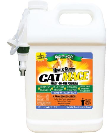 Nature's MACE Cat Repellent 1 Gallon Spray/Treats 3,000 Sq. Ft. / Keep Cat Out of Your Lawn and Garden/Train Your Cat to Stay Out of Bushes/Safe to use Around Children & Plants