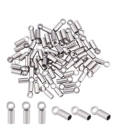 UNICRAFTALE About 60pcs Tube End Caps Stainless Steel Cord Ends 1mm Inner  Diameter Smooth End Caps Terminators Cord Finding for Leather Cord  Bracelets