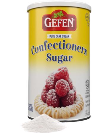 Gefen Confectioners Sugar, 16oz, Resealable Container, No Cornstarch, 10x Powdered Sugar 1lb, Premium Confection Sugar