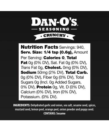Dan-O's Crunchy Seasoning - All-Natural, Zero Sugar, 20oz 