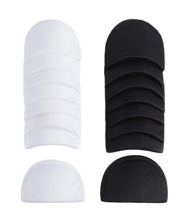 QKAIFRYSUG Shoulder Pads for Men Clothing Sponge Foam Shoulder Pad Jacket Blazer T-Shirt Dress Sewing 2 Pairs White and 2 Pairs Black