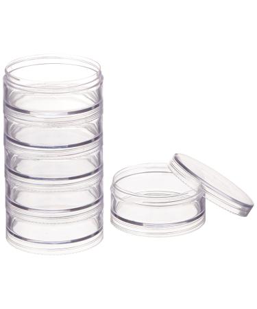 Paylak Storage Stackable Round Interlocking Clear Containers 12 with Lids 2 inch