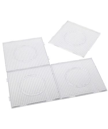 H&W 4pcs 5mm Fuse Beads Boards Large Clear Pegboards Kits with Gift 4 Lroning Paper WA3-Z1