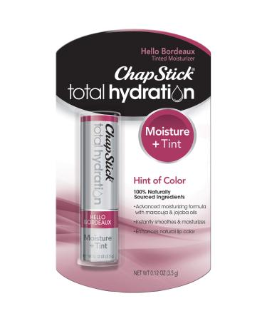 ChapStick Total Hydration Moisture + Tint Hello Bordeaux Tinted Lip Balm Tube  Tinted Moisturizer - 0.12 Oz