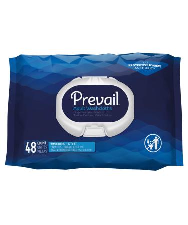 Prevail Proven | Wipes | Soft Pack Adult Washcloths | 12"x 8" | 576 Count 48 Count (Pack of 12) Fragrance