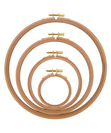 Caydo 6 Pieces Embroidery Hoop Set Bamboo Circle Cross Stitch Hoop