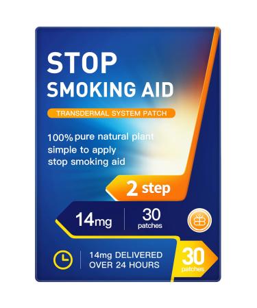 Stop Smoking Patches Step 2 14mg Quit Smoking Patches - 30 Patches Easy and Effective Anti-Smoking Stickers (Yellow_Step2)