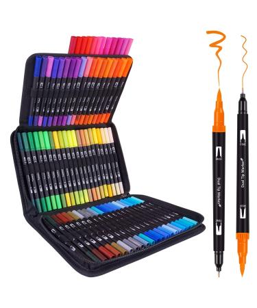 24 Colors Acrylic Paint Pens, Dual Tip Pens With Medium Tip and Brush Tip,  Paint Markers for Rock Painting, Ceramic, Wood, Plastic, Calligraphy