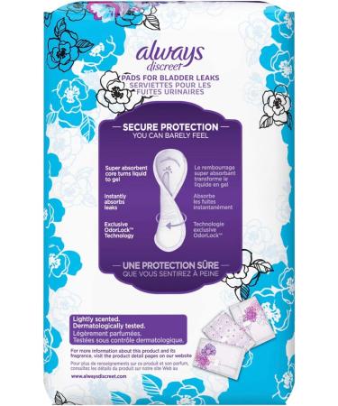 Always Discreet, Incontinence Light Pads - 3 Drops, 30 Pads each (Value  Pack of 3)