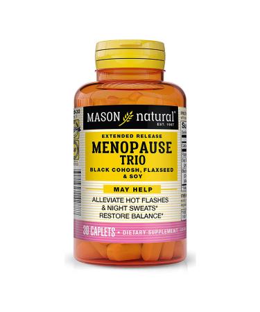 Mason Natural Menopause Trio: Black Cohosh Flaxseed & Soy (Extended Release) - May Alleviate Hot Flashes & Night Sweats* Supports Healthy Hormone Balance* 30 Caplets