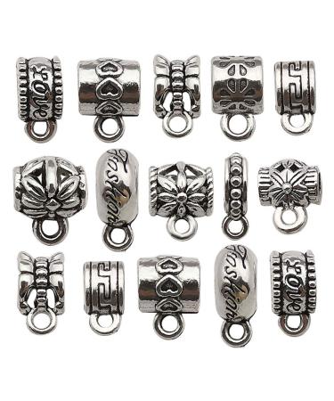 WOCRAFT 100pcs 13x27mm Silver Small Cross Charms Pendants Beads for Jewelry Making Crafting Findings Accessory for DIY Necklace Bracelet (7916)
