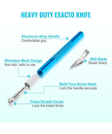 Exacto Knife Set, 20 Blades Hobby Knife Easy To Replace Accurate Control  DIY Multipurpose For Crafting For Hand Account Blue