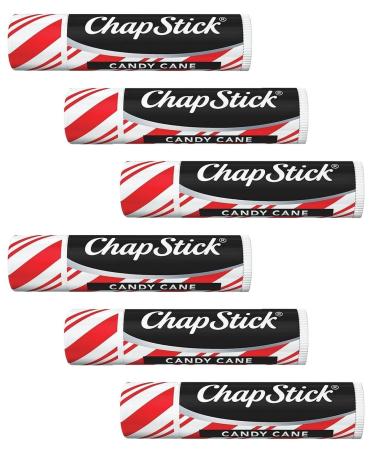 Chapstick Candy Cane Lip Balms Peppermint 0.15 Ounce (Pack of 6)