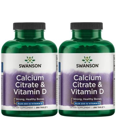 Swanson Calcium Citrate & Vitamin D 250 Tablets