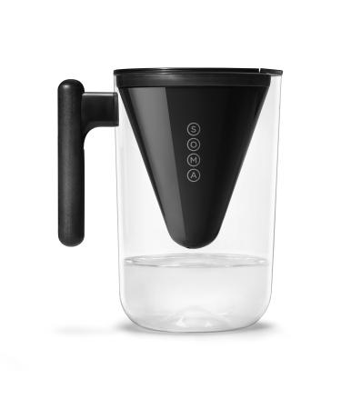 Soma Pitcher Plant-Based Water Filtration, 10-Cup, Black