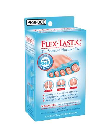 PROFOOT Flex-tastic Toe Spacers  Gel Toe Separators for Foot Pain  Bunions  Overlapping & Hammer Toes  Helps Restore Alignment & Circulation  Fits All  1 Pair