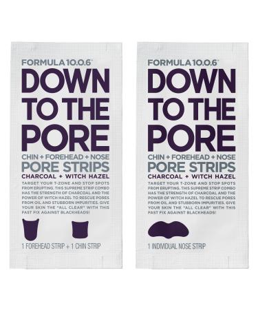 Formula 10.0.6 - Down to the Pore Strips - Pore Cleansing Strips Removes Blackheads & Clears Clogged Pores 6 Count