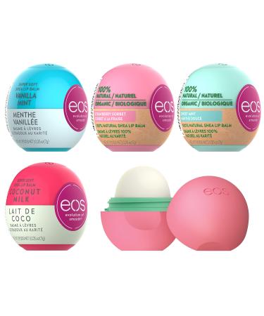 eos Shea Lip Balm, Lip Care to Moisturize Dry Lips, Sustainably-Sourced Ingredients, 0.25 Ounce (Pack of 5) Multi Sphere