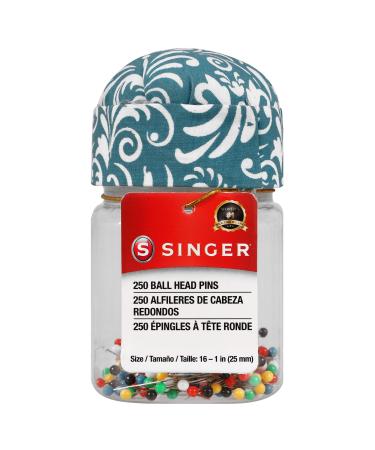 SINGER 1-Inch Ball Head Jar with Pin Cushion Lid  Multicolor