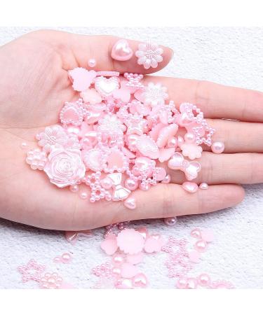 500Pcs Creamy White Pearls 3D Nail Charms Multi Shapes Heart Star Bowknot  Round Pearls Nail Beads Acrylic Hollow Heart Star Pearls Nail Art Charms  for Manicure DIY Crafts Jewelry Accessories S2-creamy