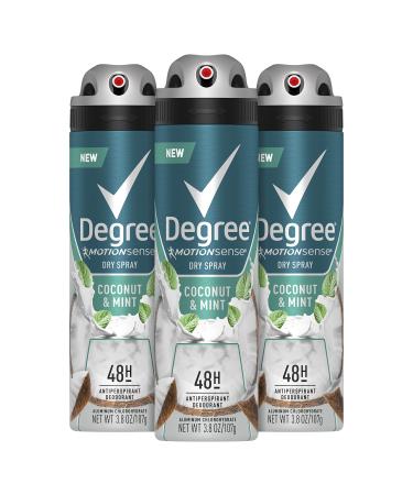 Degree Men Antiperspirant Deodorant Dry Spray Cool Rush 3 count Deodorant  for Men With MotionSense Technology 3.8 oz