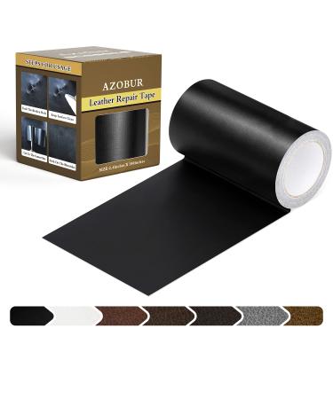 Azobur Leather Repair Tape Patch Leather Adhesive for Sofas  Car Seats  Handbags  Jackets First Aid Patch 2.4 X15' (Black) Black 2.4''x15'