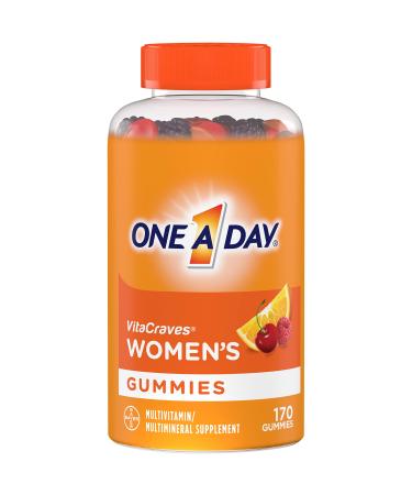One A Day Women s Multivitamin Gummies  Multivitamin For Women with Vitamin A  C  D  E and Zinc for Immune Health Support*  Calcium & more  170 count 170 Count (Pack of 1)