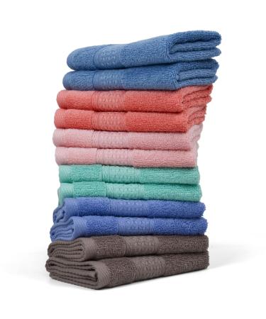 Cleanbear Wash Cloths 12 Pack for Body and Face, Bulk Wash Cloth with  Assorted Colors Soft Washcloths 13 by 13 Inches (12 Pieces 6 Colors) Rust,  Baby Pink, Brown, Blue Grey, Lavender,greengage