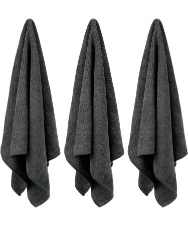 48 Packs of Bleach Proof Towels Microfiber Absorbent Salon Towels Bleach  Resistant Salon Hand Towels for Gym Bath Spa Shaving Shampoo Home Hair  Drying 16 x 28 Inches (Black)
