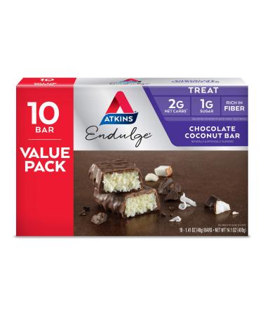 Atkins Endulge Treat Chocolate Coconut Bar. Rich Coconut & Decadent Chocolate. Keto-Friendly. Value Pack (10 Bars)
