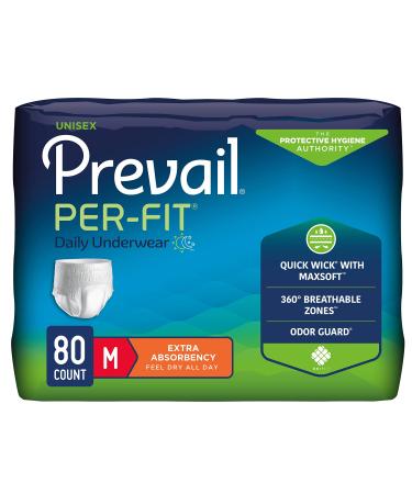 Prevail Per-Fit Extra Absorbency Incontinence Underwear, Medium, 20-Count (Pack of 4) (PF-512) Medium (Pack of 80)