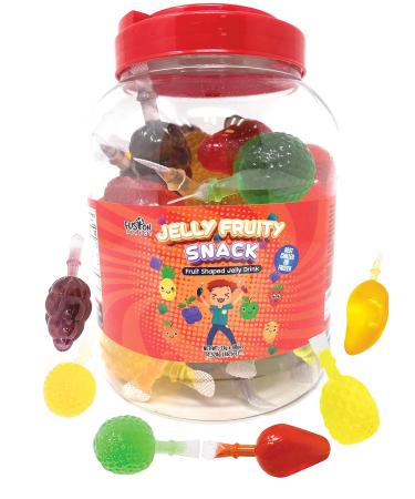 Fusion Select Jelly Fruit Snack Tik Tok Challenge Hit or Miss - Fruit-Shaped Jelly- Assorted Flavors Strawberry Orange Apple Pineapple Grape Mango (Jar)