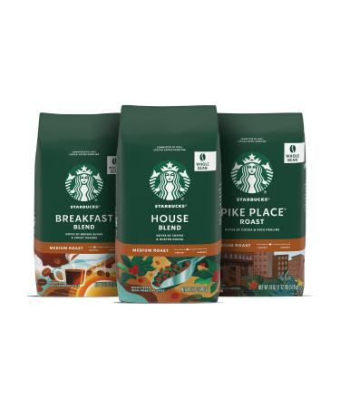 Starbucks Medium Roast Whole Bean CoffeeVariety Pack3 bags (12 oz each) Medium Roast Variety Pack 12 Ounce (Pack of 3)