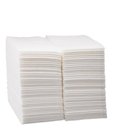 Disposable Linen-Feel Guest Hand Towels (100 Pack) - Luxury Bathroom Napkins White Cloth-Like Paper Towel Great for Dinner, Party, Wedding.