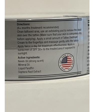 Tattoo Removal Cream Natural Fading system wrecking balm 2 week  spartan perform : Beauty & Personal Care