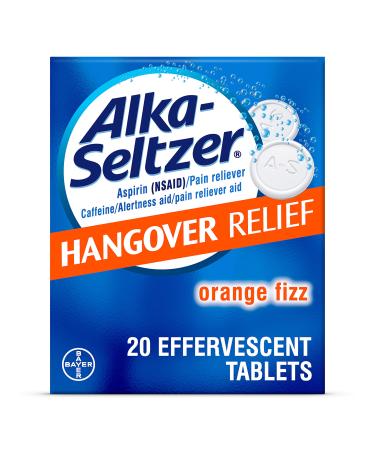 Alka-Seltzer Hangover Relief Effervescent Tablets Formulated for Fast Relief of Headaches Body Aches and Mental Fatigue 20CT